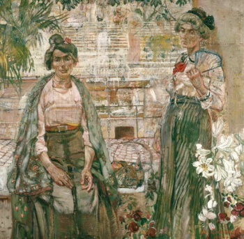 Картина была написана во время пенсионерской поездки А.И. Савинова в Италию в 1909 году. Холст, масло. Музей-квартира И.И. Бродского